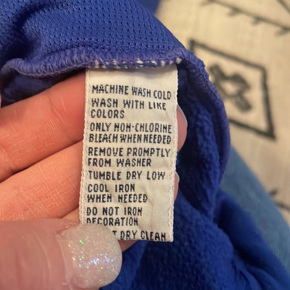 POLO RALPH LAUREN MEN'S Blue fleece with mixed material on elbows 1/4 ZIP - Picture 7 of 8